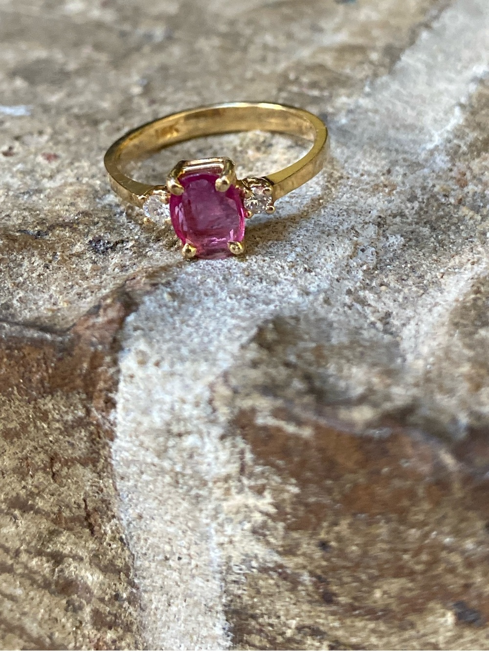 GENUINE 14KT GOLD Ruby and Diamond Ring